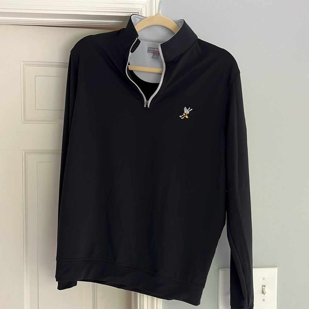 Peter Millar Pearth 1/4 Zip - Black - Small - Winged Foot Golf Club